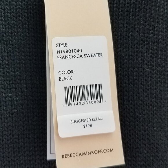 NEW Rebecca Minkoff Size S Francesca Studded Pullover V-neck Sweater Black $198 - Picture 9 of 13